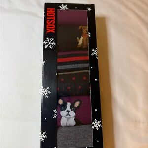 Hot Sox Women's Crew Socks Gift Box - Purple, Black, Gray